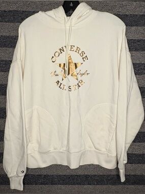 Converse All-Star Chuck Taylor Cream Hoodie Oversized Women’s Small EUC